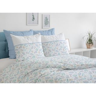 Adonis Parure De Couette 100% Coton - Bleu - 240x260 Cm