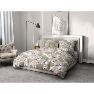 Parure De Couette 100% Coton 57 Fils Couleurs - Vert, Matière - 100% Coton, Tailles - 220 X 240 Cm