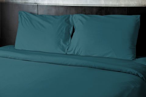 Drap Plat Microfibre 82g Bleu Canard 240x300 Cm