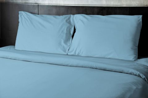 Drap Plat Microfibre 82g Bleu Ciel 240x300 Cm