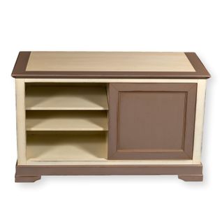 Meuble TV 1 Porte Coulissante, Merisier Massif