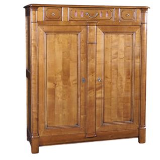 Buffet Haut 2 Portes 3 Tiroirs, Merisier Massif