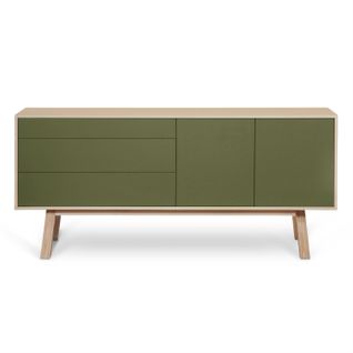 Buffet 2 Portes+3 Tiroirs 220 Cm, En Frêne