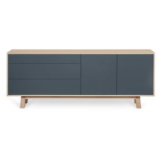 Buffet Bas 2 Portes+3 Tiroirs 200 Cm, En Frêne