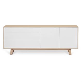 Buffet Bas 2 Portes+3 Tiroirs 200 Cm, En Frêne