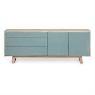 Buffet Bas 2 Portes+3 Tiroirs 200 Cm, En Frêne