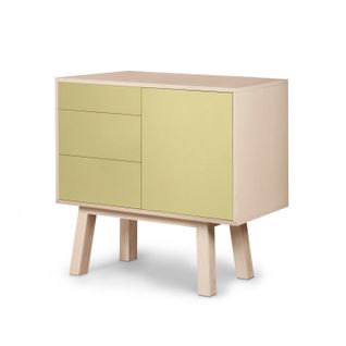 Buffet En Frêne 1 Porte 3 Tiroirs 100 Cm, Hauteur 94 Cm