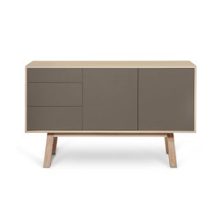 Buffet En Frêne 2 Portes 3 Tiroirs 140 Cm, Hauteur 94 Cm