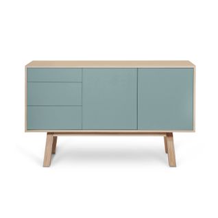 Buffet En Frêne 2 Portes 3 Tiroirs 140 Cm, Hauteur 94 Cm