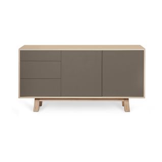 Buffet Bas 2 Portes 3 Tiroirs 140 Cm, En Frêne