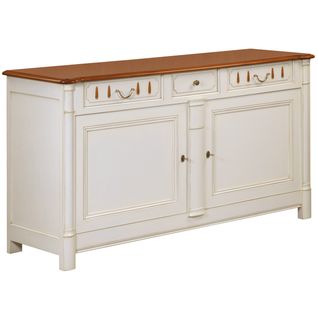 Buffet En Merisier Massif, 2 Portes Et 3 Tiroirs