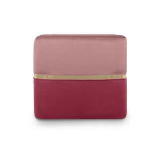 Pouf Kate Velours Rose Framboise Et Métal Doré