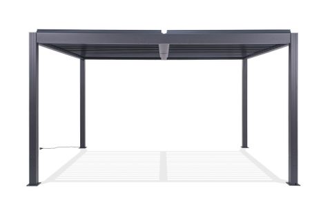 Pergola Électrique Bioclimatique 4x3m Santa Aluminium Gris - Lames Orientables