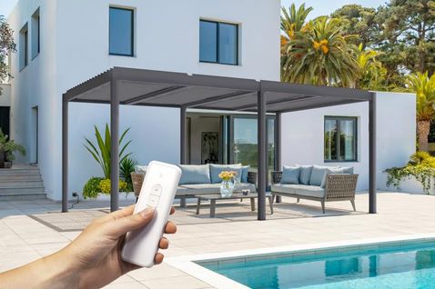 Pergola électrique Bioclimatique Santa 5x3m Aluminium Gris