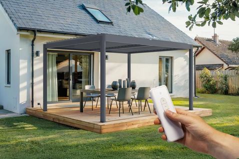 Pergola électrique Bioclimatique Santa 4x3m Aluminium Gris