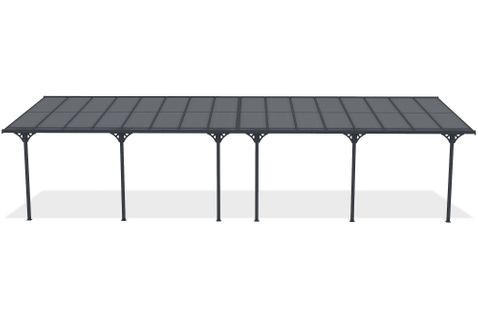 Pergola/carport Adossé 30m² Kleo 1000l300 Aluminium Gris