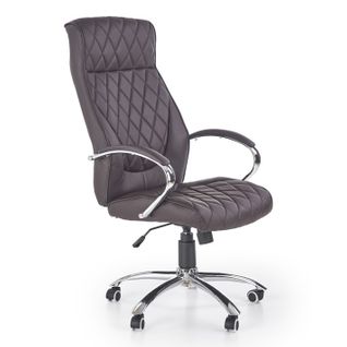 Fauteuil De Bureau Éco-cuir Capitonné Marron Marvin