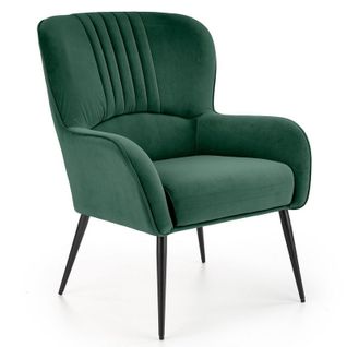 Fauteuil En Tissu Gris Et Pieds Métal Noir Tobby