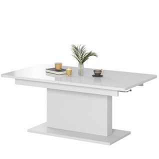 Table Extensible Et Réglable En Hauteur Blanche Allan