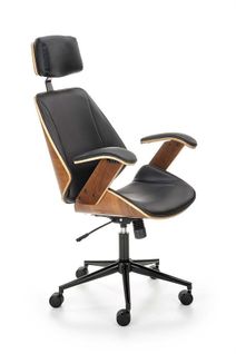 Fauteuil De Bureau Ergonomique Noyer Et Noir Fromi