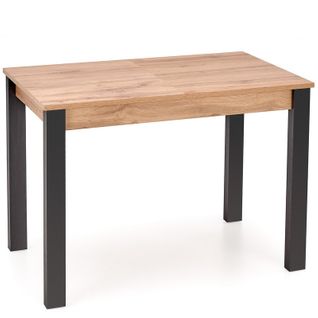 Table à Manger Extensible 100-135cm Couleur Chêne Avec Pieds Noirs Arzal