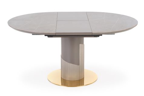 Table Ronde Extensible Avec Plateau Aspect Marbre Et Pied Central Ram