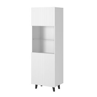 Vitrine Design Blanc Mat 60 X 182cm Gustave