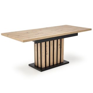 Table à Manger Extensible Chêne Et Noir 130cm Celso