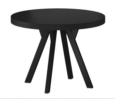 Table à Manger Ronde Extensible Métal Et Placage Bois 100cm Astra