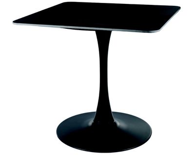 Table à Manger Noire 80cm Avec Plateau Céramique Et Pied En Métal Sasha Ii
