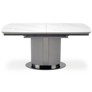 Table à Manger Extensible Grise Et Céramique Style Marbre 160cm Ventara