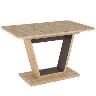 Table à Manger Design Extensible Aspect Chêne Wotan Et Marron Lewis