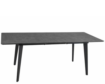 Table à Manger 160 Cm En Acier Fritté Aspect Marbre Blanc Et Pieds Dorés Styx