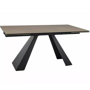 Table à Manger Extensible Céramique Effet Bois Et Verre Trempé Odile