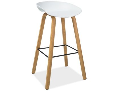 Tabouret De Bar Blanc Et Aspect Chêne Jura