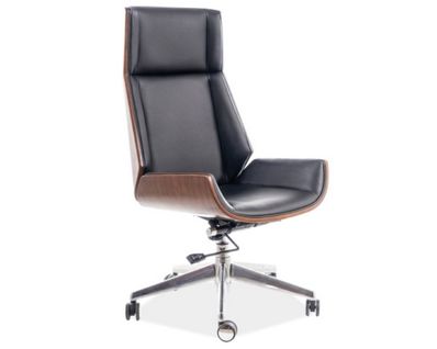 Fauteuil De Bureau Design En Éco-cuir Noir Oregon