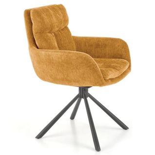 Chaise Design Confort Et Pivotante En Tissu Jaune Edge