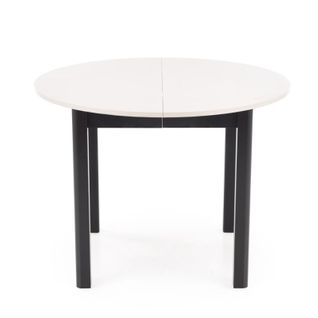 Table à Manger Ronde 100 Cm Extensible Beige Et Noir Carene