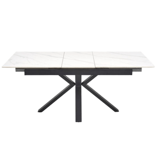 Table à Manger Design 140-180 Cm Aspect Marbre Blanc Juan