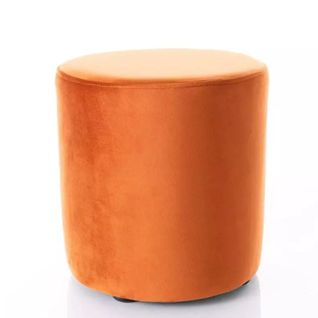 Pouf Rond En Velours 33 X 36 Cm Cannelle Delta