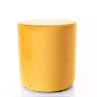 Pouf Rond En Velours 38 X 42 Cm Curry Delta