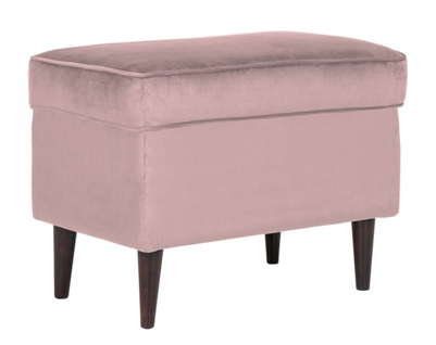 Pouf Design Velours Rose Et Wengé Havo