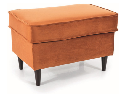 Pouf Design Velours Cannelle Et Wengé Havo