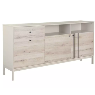 Buffet 3 Portes Chêne Alpin Et Blanc Cassé – Collection Fargole