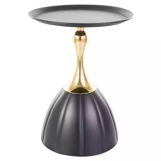 Table Basse Design Moderne En Métal Noir Et Or Luxia