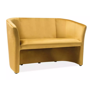 Canapé Tisso Cabriolet 2 Places En Velours Couleur Curry