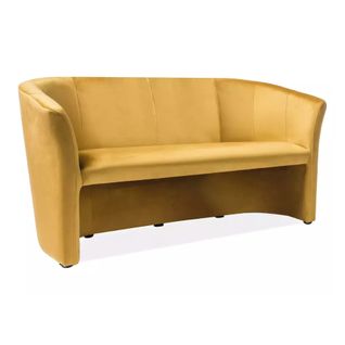 Canapé Style Cabriolet Tisso 3 Places Couleur Curry En Velours