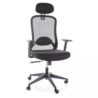 Fauteuil De Bureau Pivotant Ergonomique Noir Dossier Et Appui-tête Réglable Lore