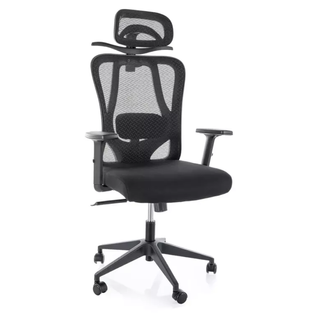 Chaise De Bureau Pivotante Ergonomique Mesh Noire Tilt Multibloc, Cintre Dossier Intégré Marino