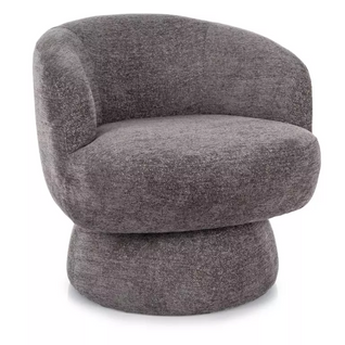 Fauteuil Mira En Tissu Gris Au Look Moderne Et Pivotant à 360°